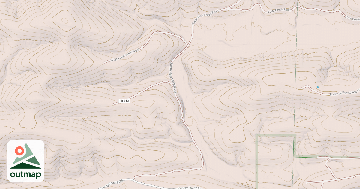 Map of NORTH HAW CREEK