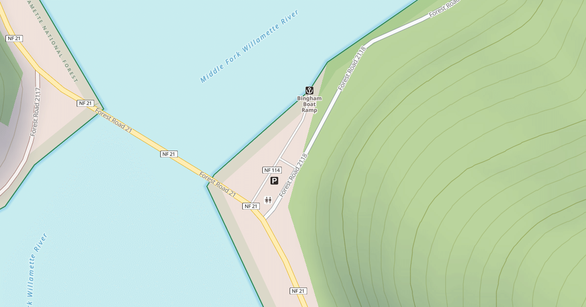 Map preview of BINGHAM BOAT RAMP