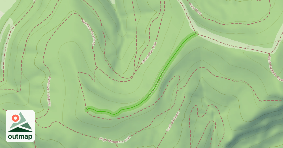 Map of Middle Ridge Trail