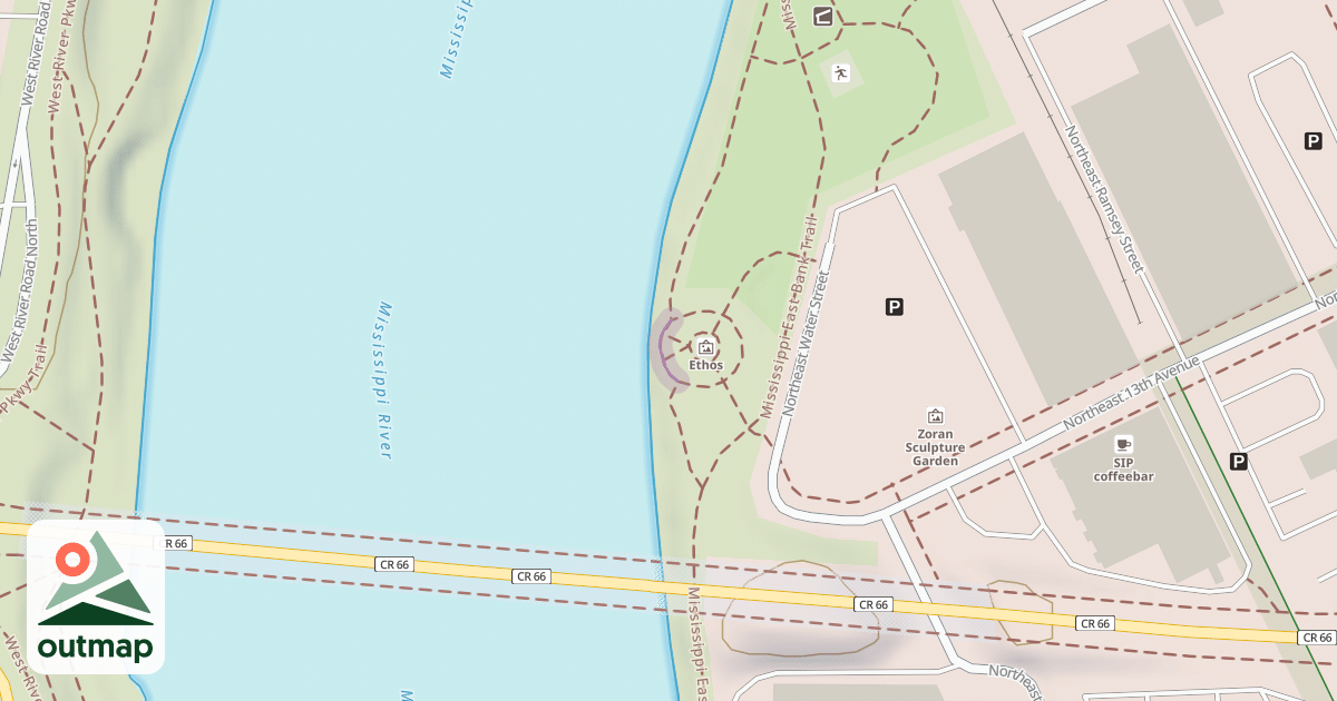 Map of Mississippi East Bank Trail