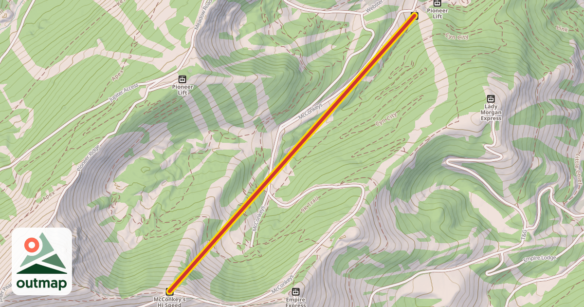 Map of McConkey's Hi-Speed Six-Pack