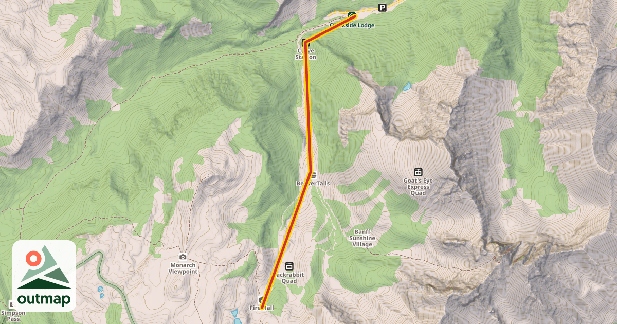 Map of Sunshine Village Gondola