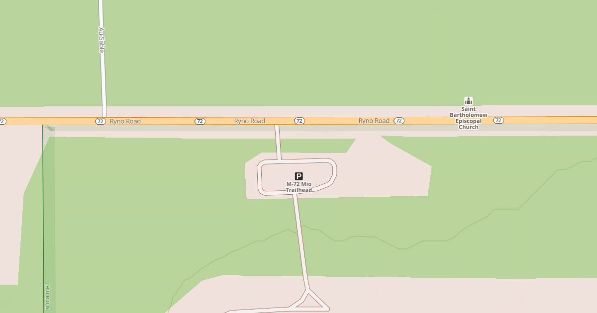 Map preview of M-72 MIO SNOWMOBILE TRAILHEAD
