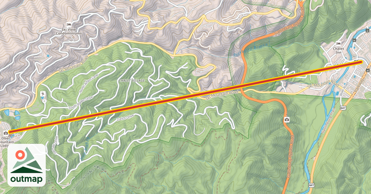 Map of Ober Mountain Aerial Tramway
