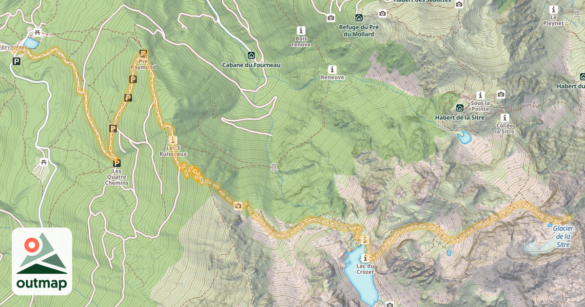 Map of Col des Lances — Freydières