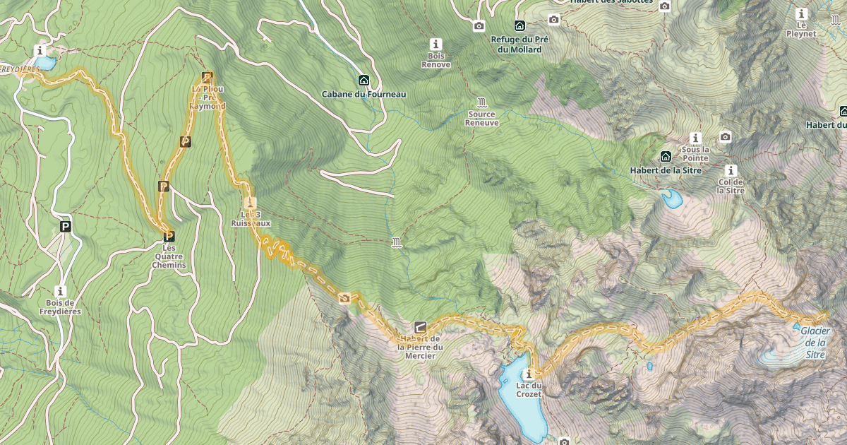 Map preview of Col des Lances — Freydières