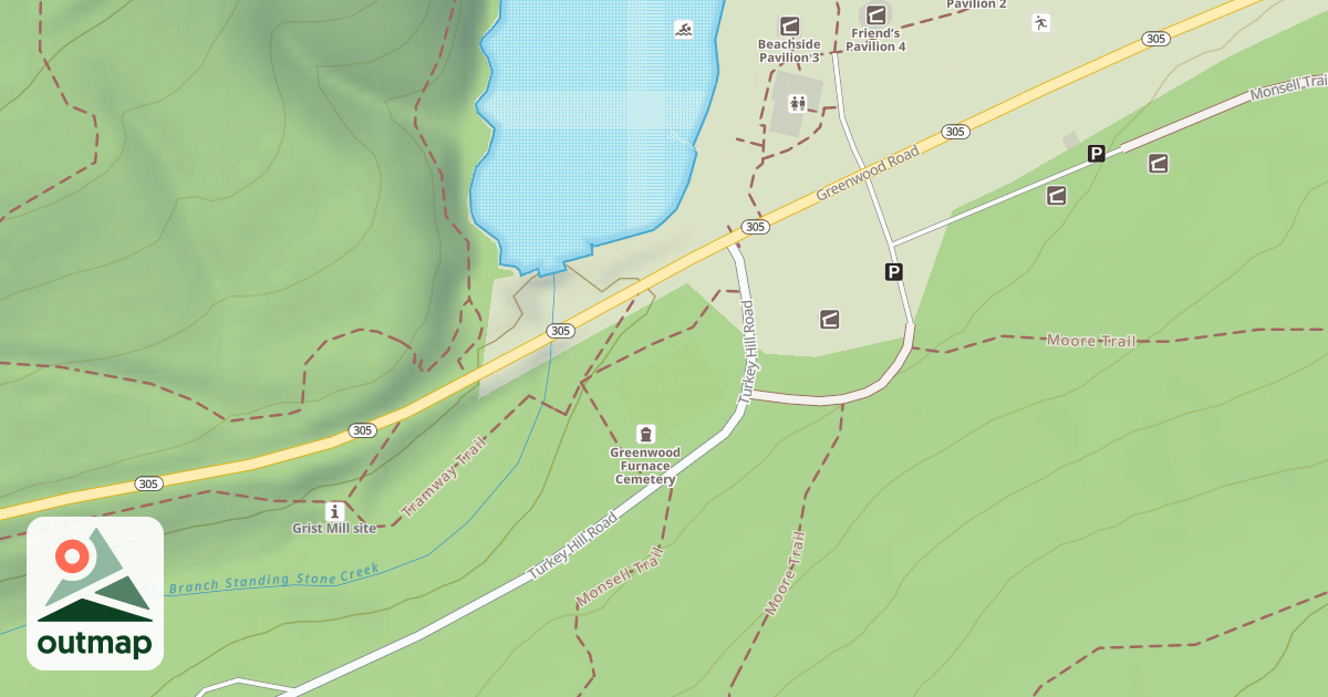 Map of Greenwood Furnace State Park Trails