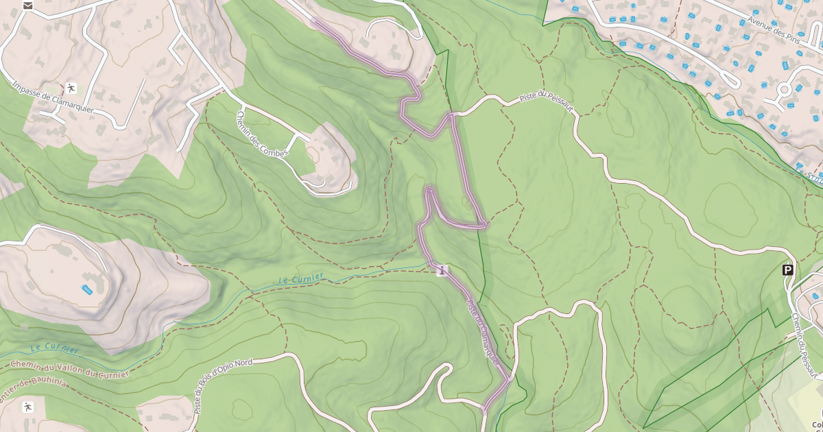 Map preview of Piste du Clamarquier