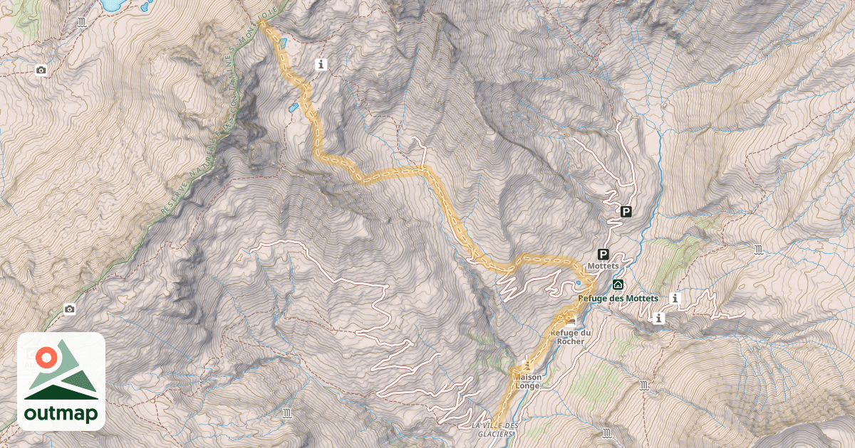 Map of Col d'Enclave — La VIlle des Glaciers