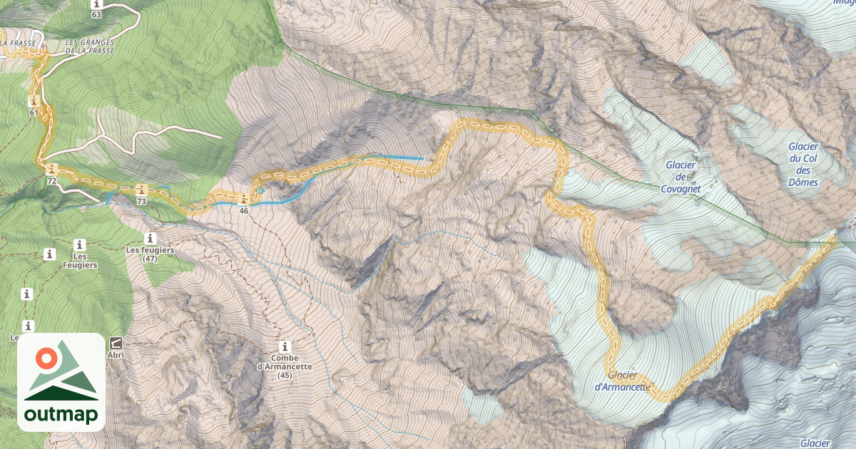 Map of Dôme de Miage Central — La Frasse