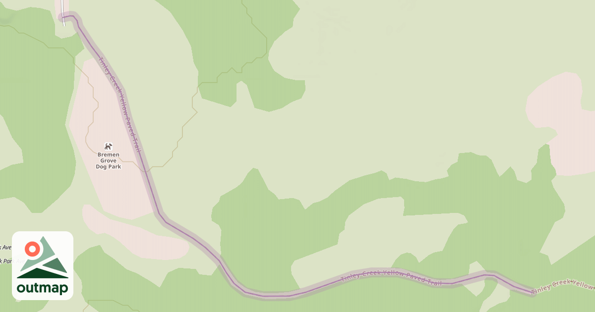 Map of Tinley Creek Yellow Paved Trail