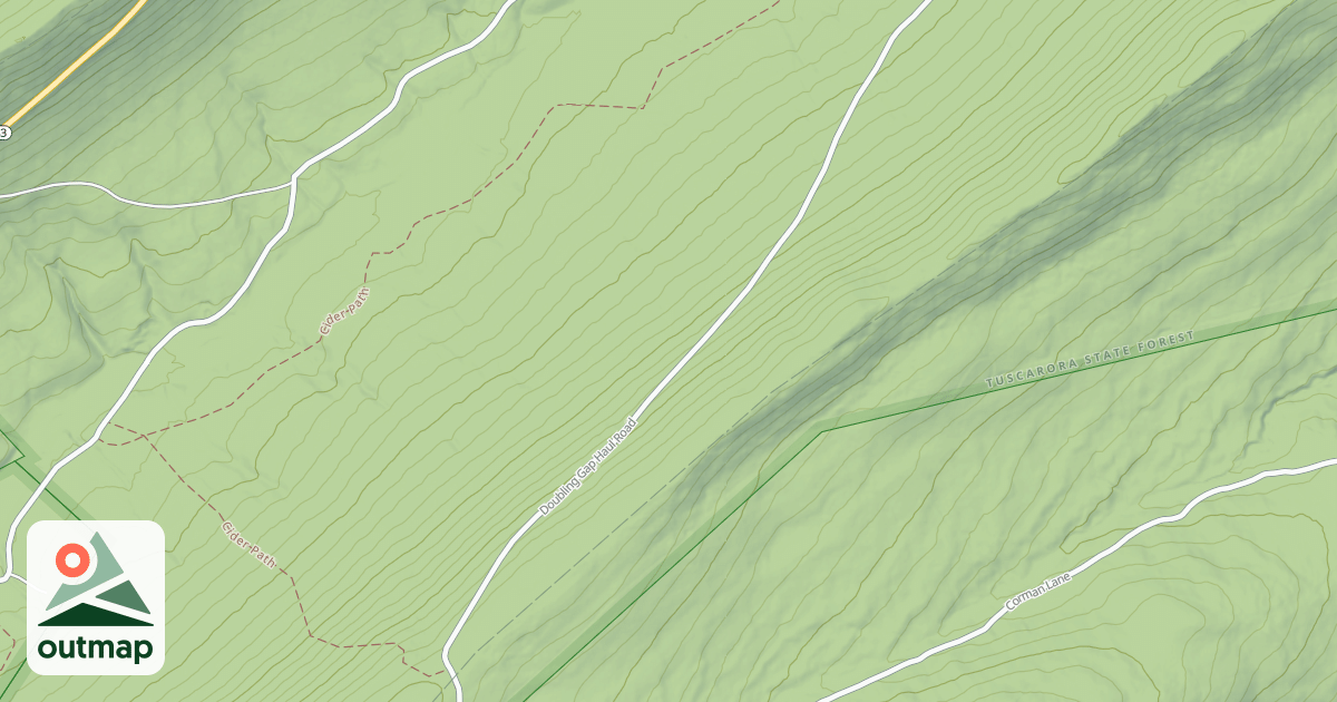 Map of Colonel Denning State Park and Tuscarora State Forest Trails