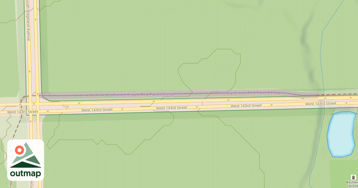 Map of Tinley Creek Red Paved Loop