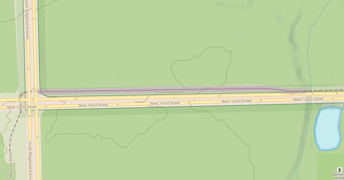Map preview of Tinley Creek Red Paved Loop