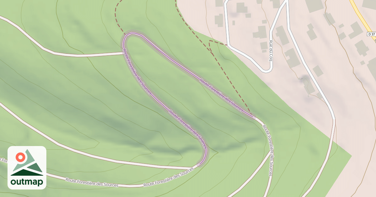 Map of Route Forestière des Sources