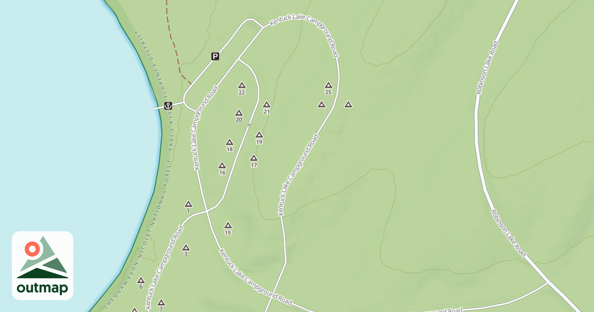 Map of KENTUCK LAKE CG ROAD