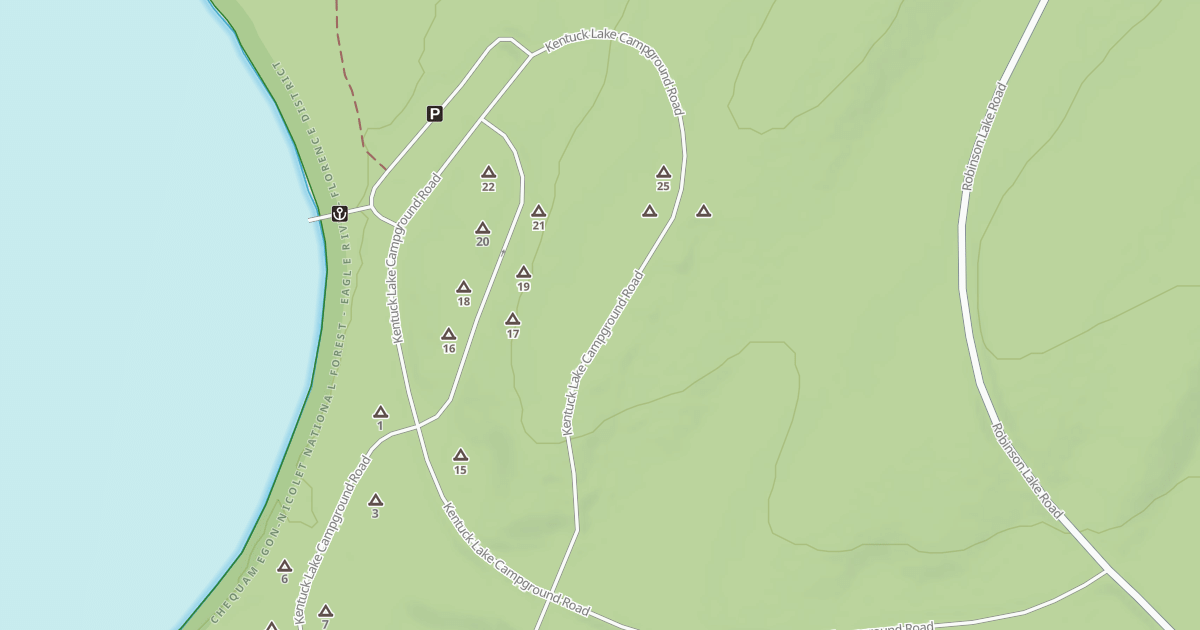 Map preview of KENTUCK LAKE CG ROAD