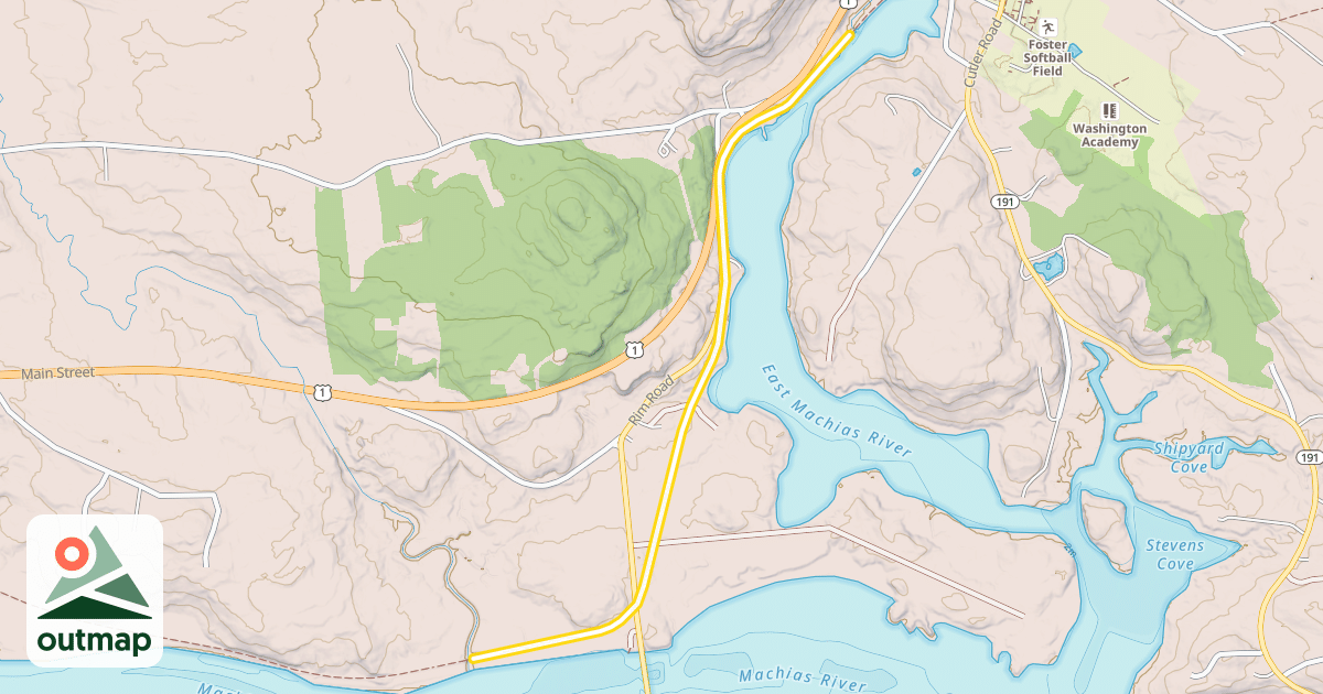 Map of Down East Sunrise Trail