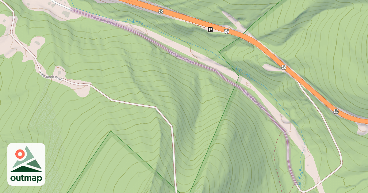 Map of Lick Hollow Road