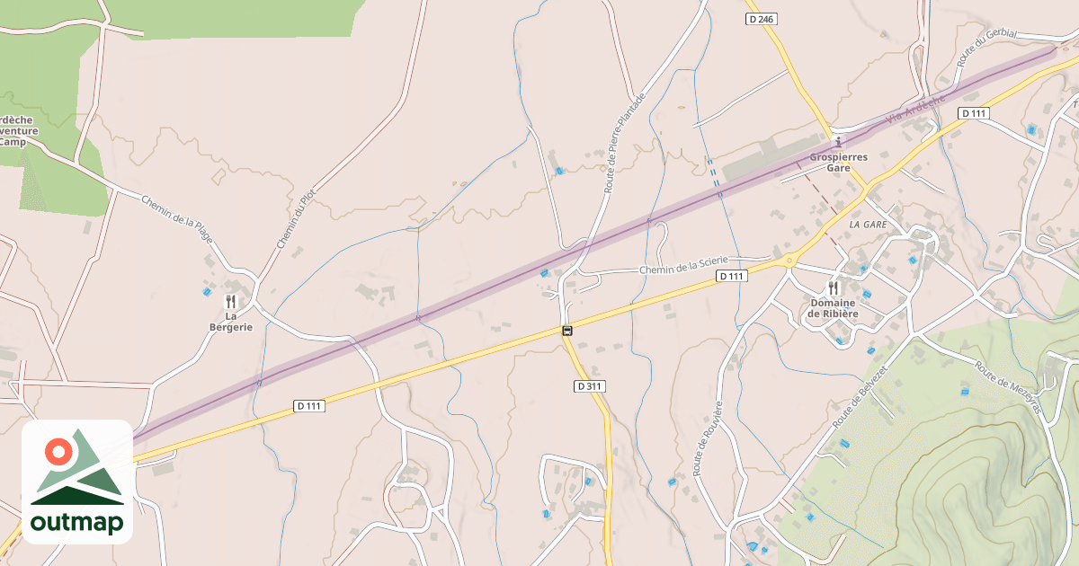 Map of Via Ardèche