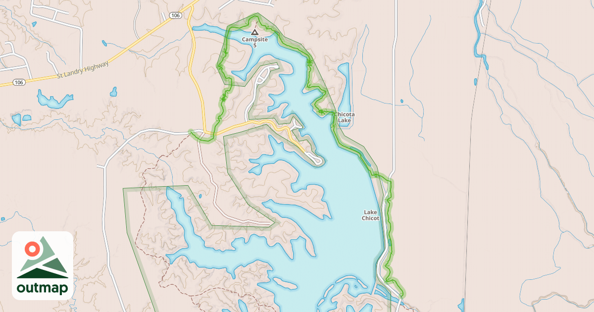 Map of North to East Landing Trail