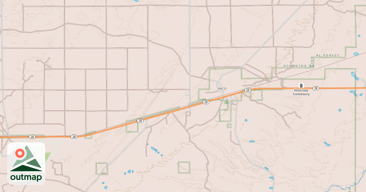 Map of Brimley-Hulbert ORV Trail