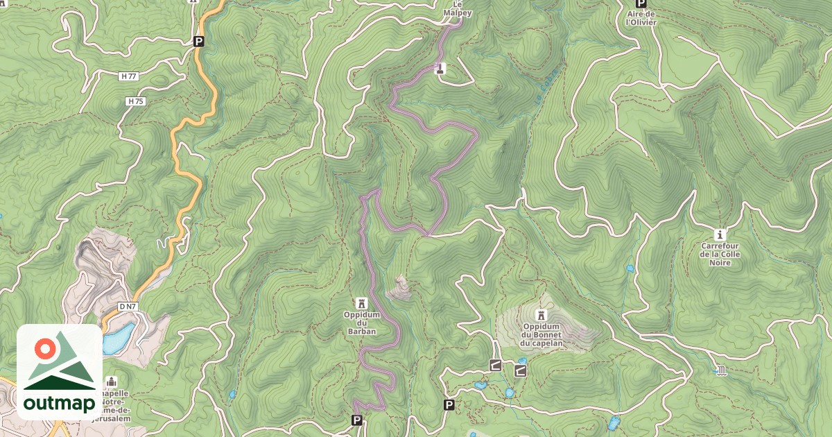 Map of Route Forestière du Porfait