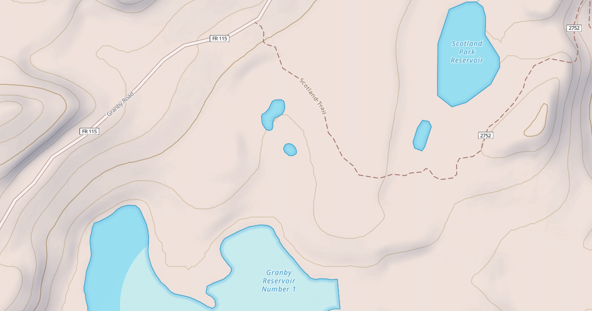 Map preview of GRANBY RESEVOIR
