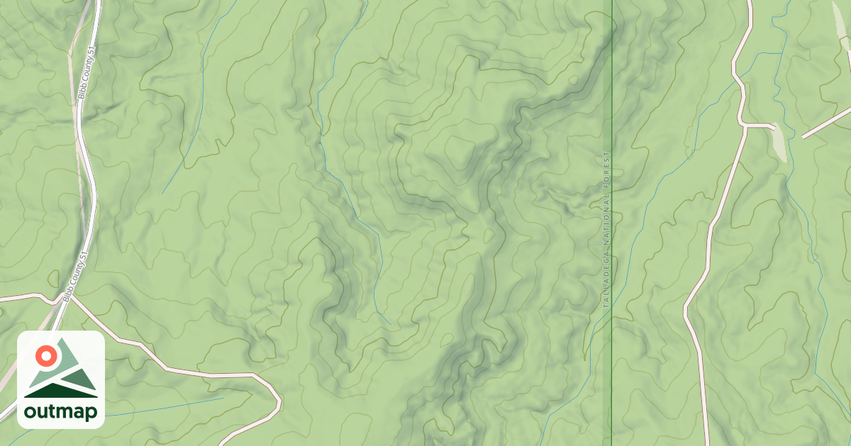 Map of MARTIN HOLLOW SPUR in Bibb