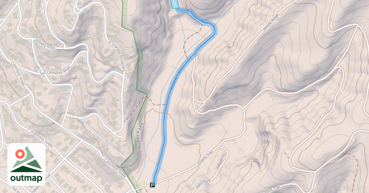 Map of Meadow Trail in San Mateo