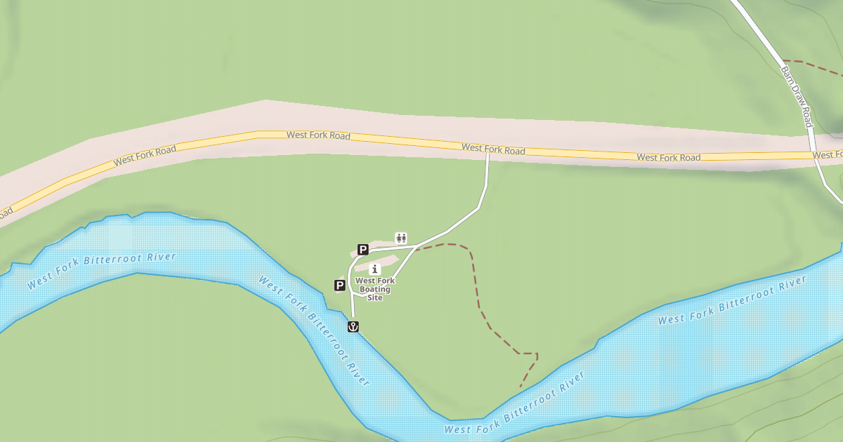 Map preview of (FDR) WEST FORK BOAT LAUNCH