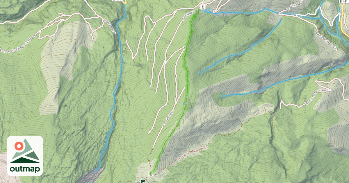 Map of Sentier de la Cabane d'Ichéus