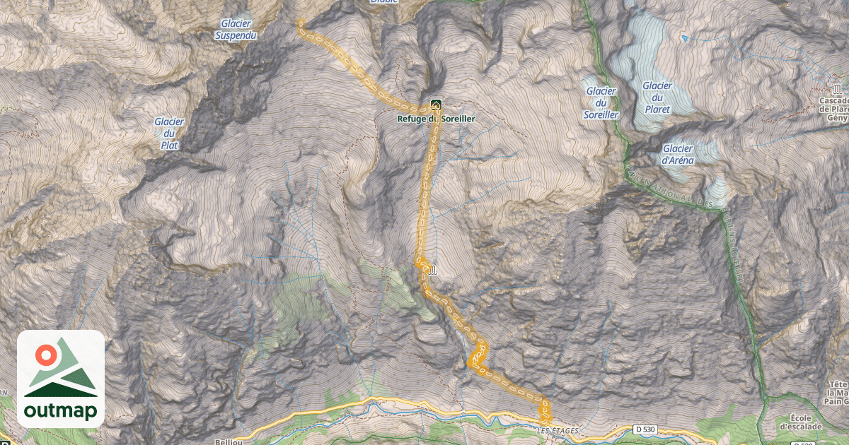 Map of Col de Burlan — Les Étages