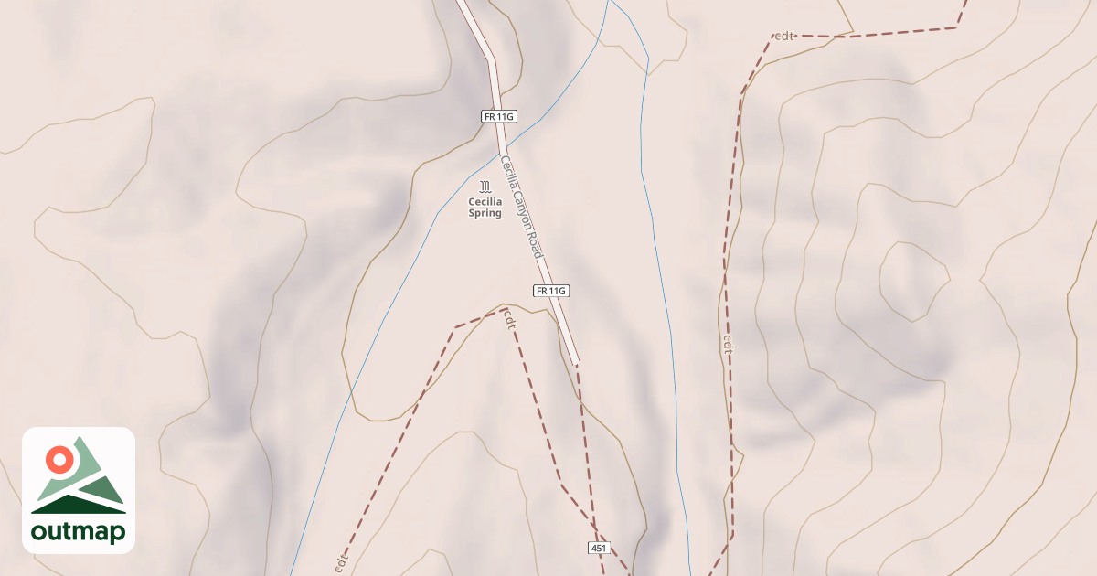 Map of CECILIA CANYON