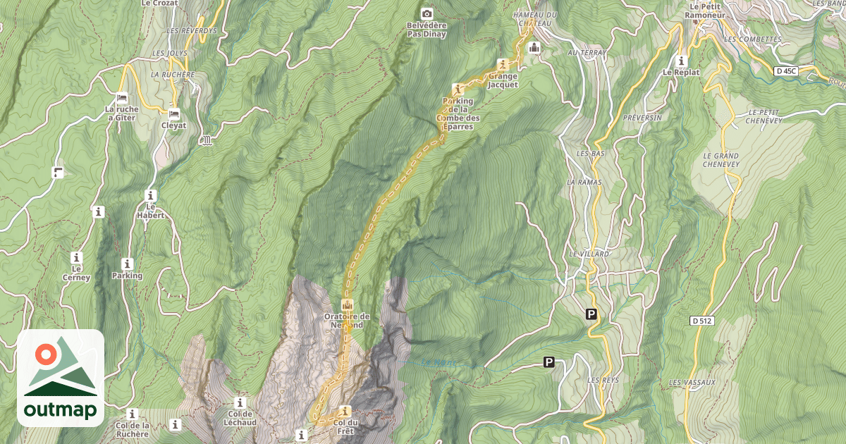 Map of Col du Frêt — Le Château