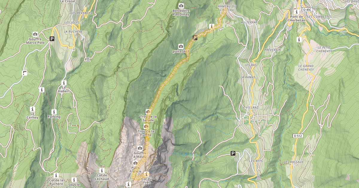 Map preview of Col du Frêt — Le Château
