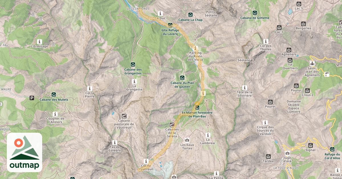 Map of Puy de la Sèche — Les Clarionds