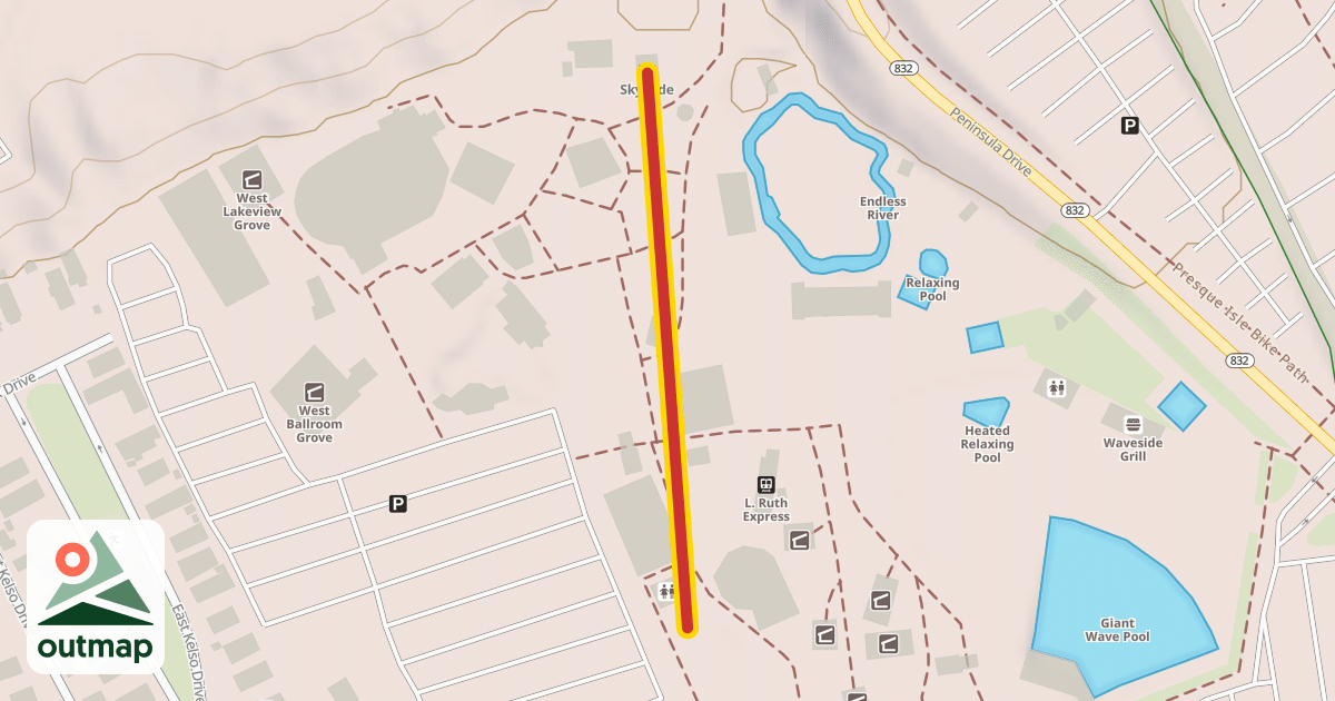 Map of Sky Ride Cable
