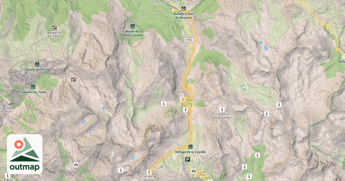 Map of Col de la Petite Cayolle — Bayasse