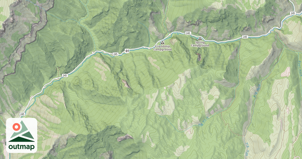 Map of LEFT HAND FORK