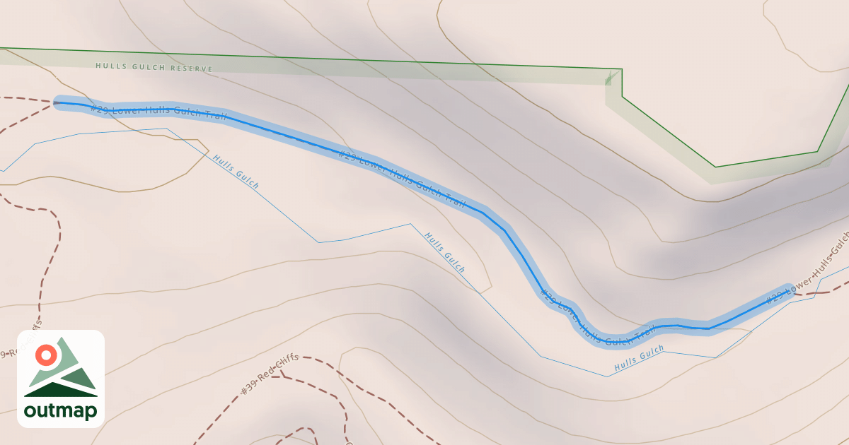 Map of #29 Lower Hulls Gulch Trail