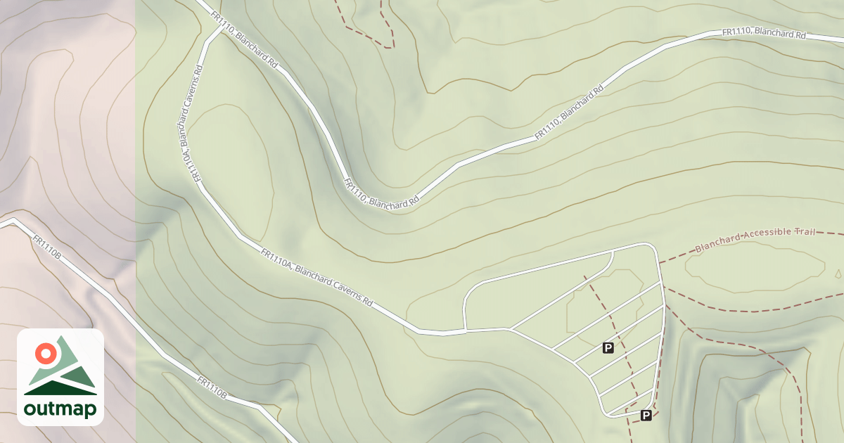 Map of BLANCHARD CAVERNS