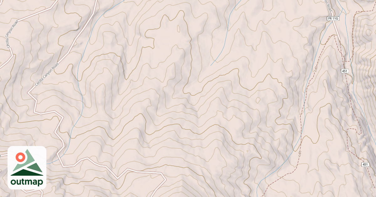 Map of CECILIA CANYON