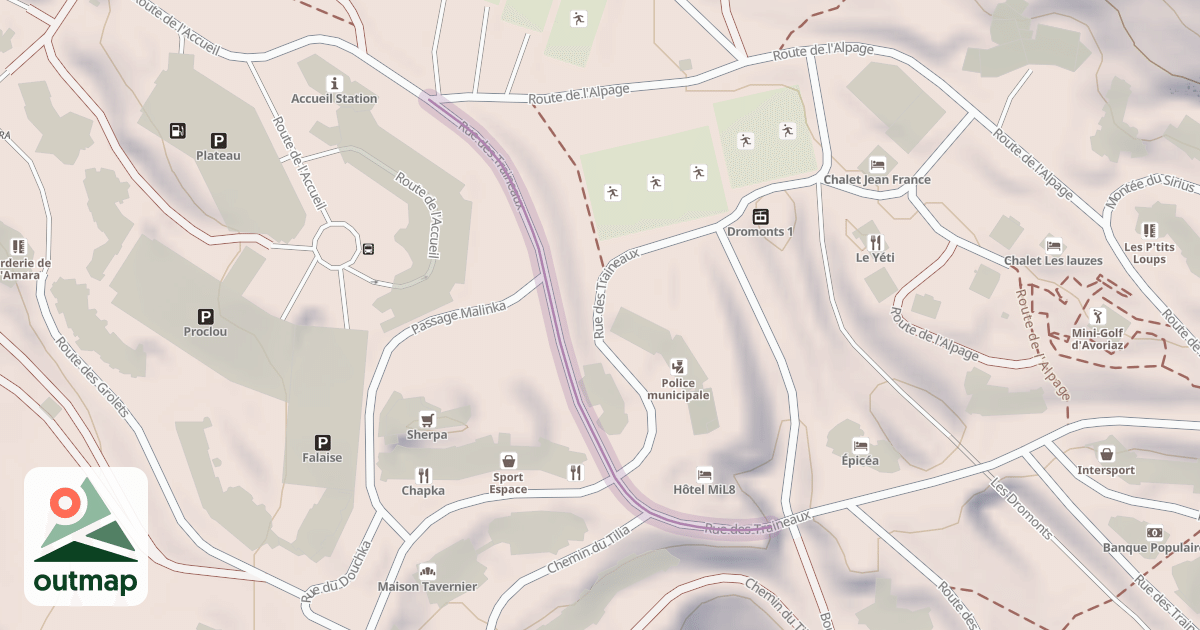 Map of Rue des Traineaux