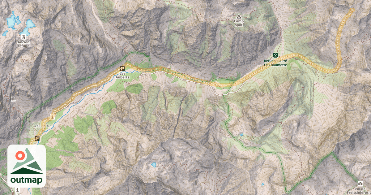 Map of Col des Bouchiers — Les Baumes