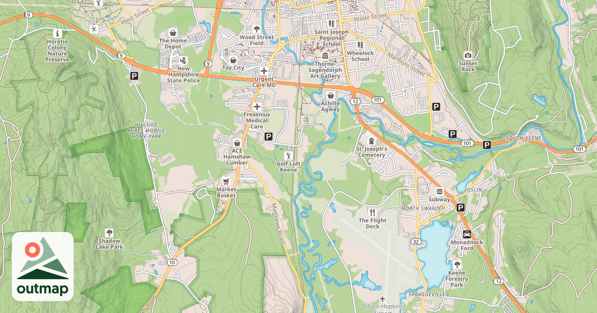 Map of Ashuelot Rec. Rail Trail