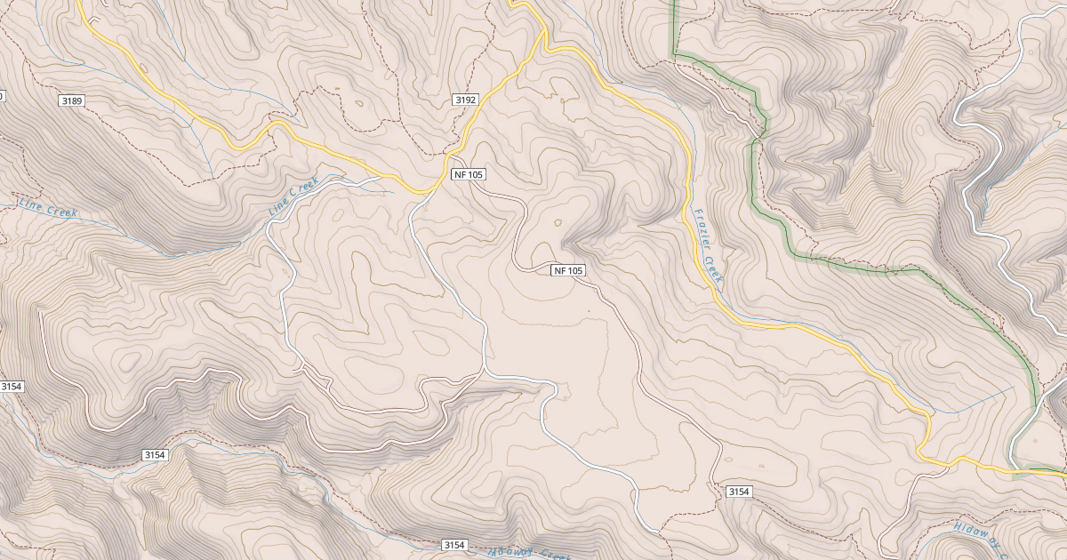 Map preview of USFS Motor Vehicle Use Map Roads {01D918BB-F6AC-4BB3-B646-F67E14EF3F15}
