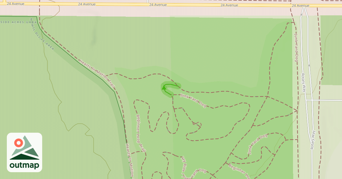 Map of Beginner Loop Trail / Junk Yard Dog