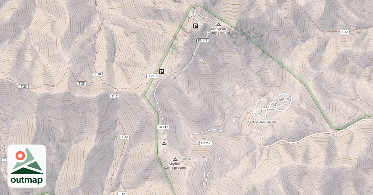 Map of MONJEAU LOOKOUT