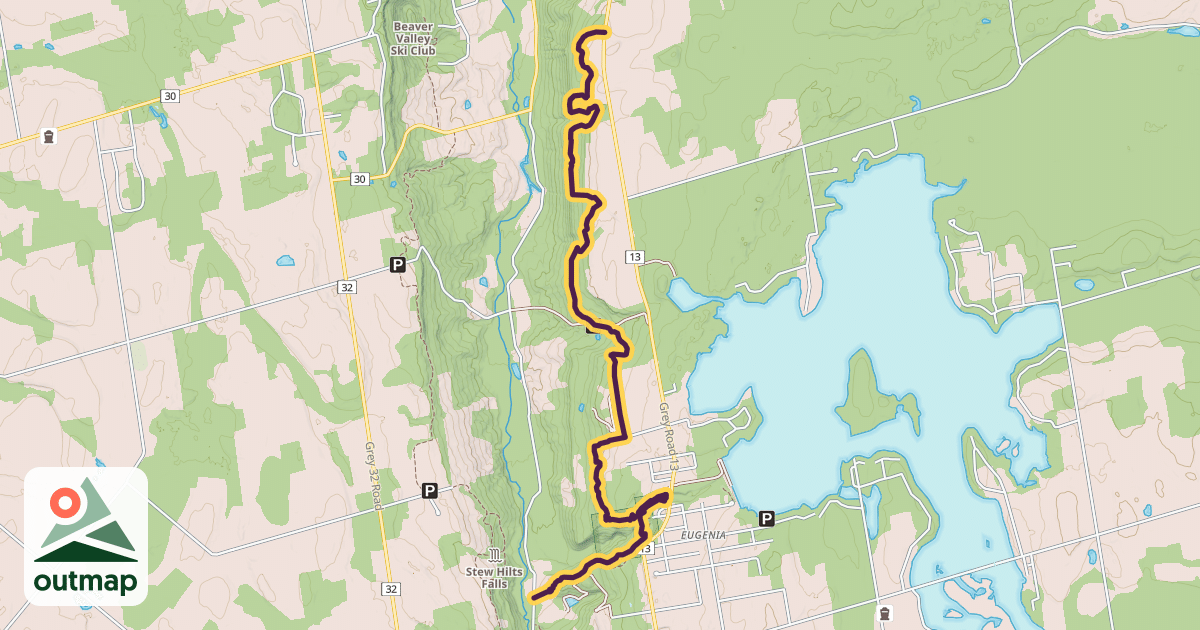Map of Bruce Trail - Beaver Valley